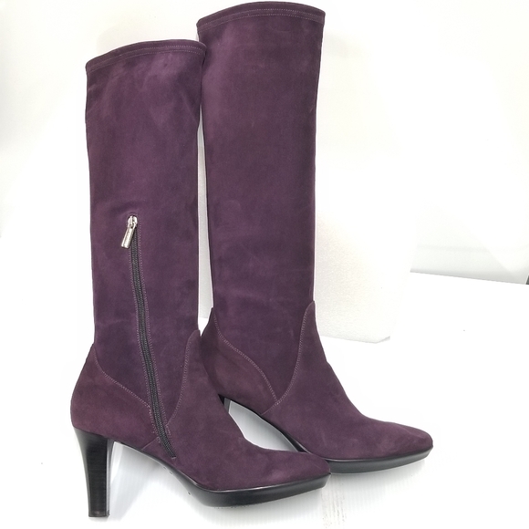 AQUATALIA Mia Tall Knee high Maroon suede boots